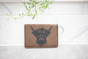 Wallet - Faux Leather Wallet with Laser Engraved Image
