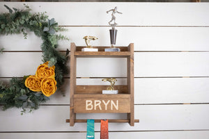 Trophy Display, Custom Medal Holder with Display Shelves, Personalized Name Shelf