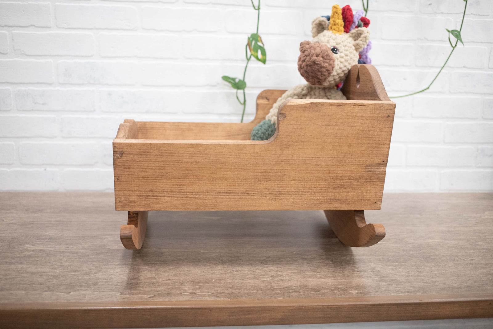 Handmade Wooden Doll Crib, Rocking Baby Doll Cradle, Personalized Toy