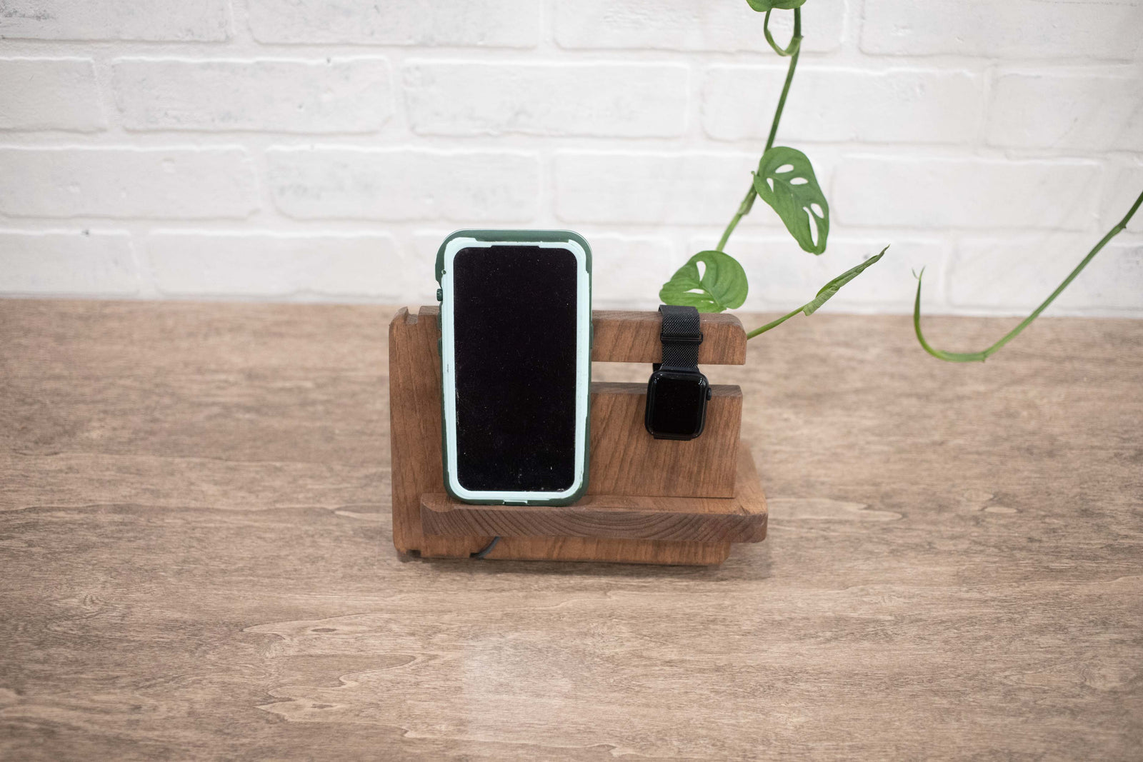Wooden Docking Station, Small Charging Station, Upright Wood Docking Station for iPhone and Android