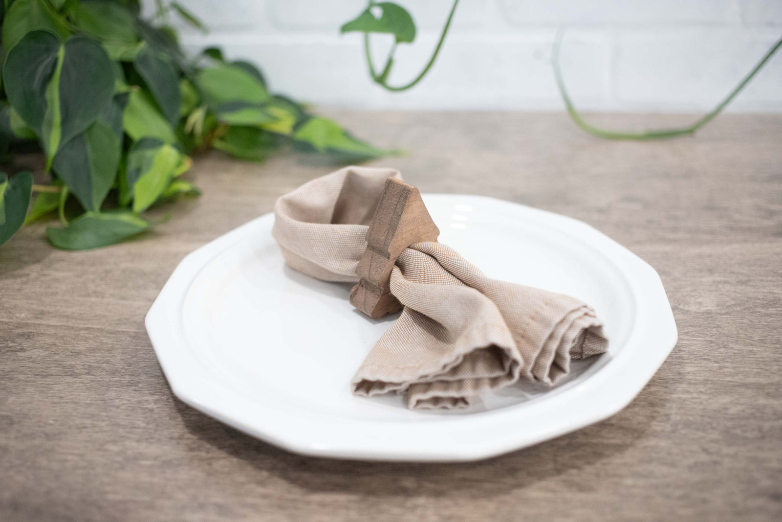 Christmas Tree Napkin Rings, Wood Christmas Table Decor, Upright Wood Pine Tree Napkin Ring