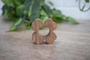 Shamrock Napkin Rings, Wood St. Patricks Day Table Decor, Upright Wood 4 Leaf Clover Napkin Ring