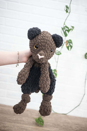Teddy Bear Lovey, Bear Stuffed Animal, Crochet Teddy Bear Snuggler