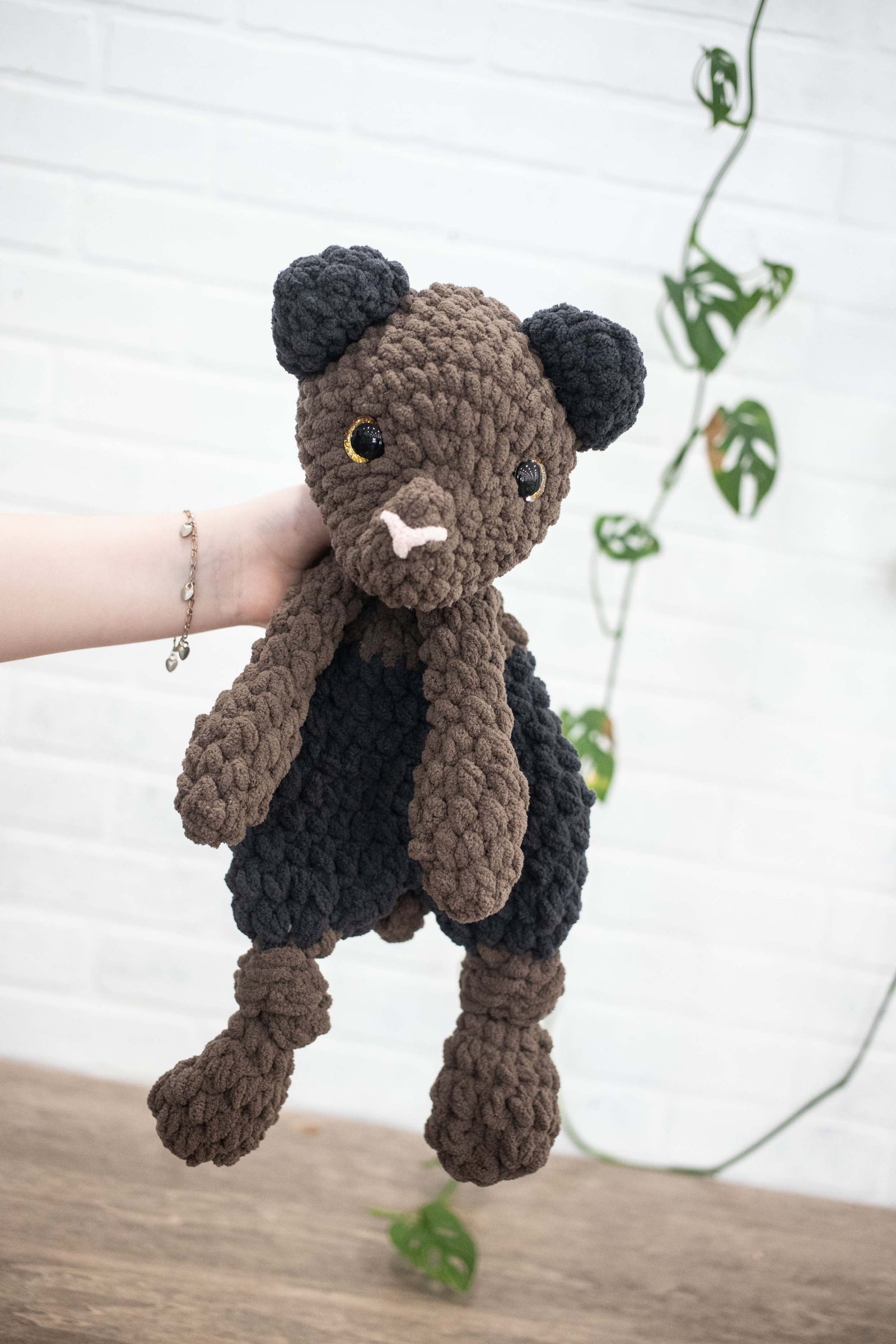 Teddy Bear Lovey, Bear Stuffed Animal, Crochet Teddy Bear Snuggler