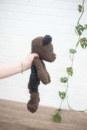 Teddy Bear Lovey, Bear Stuffed Animal, Crochet Teddy Bear Snuggler
