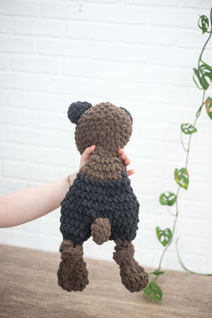 Teddy Bear Lovey, Bear Stuffed Animal, Crochet Teddy Bear Snuggler