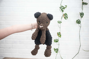 Teddy Bear Lovey, Bear Stuffed Animal, Crochet Teddy Bear Snuggler