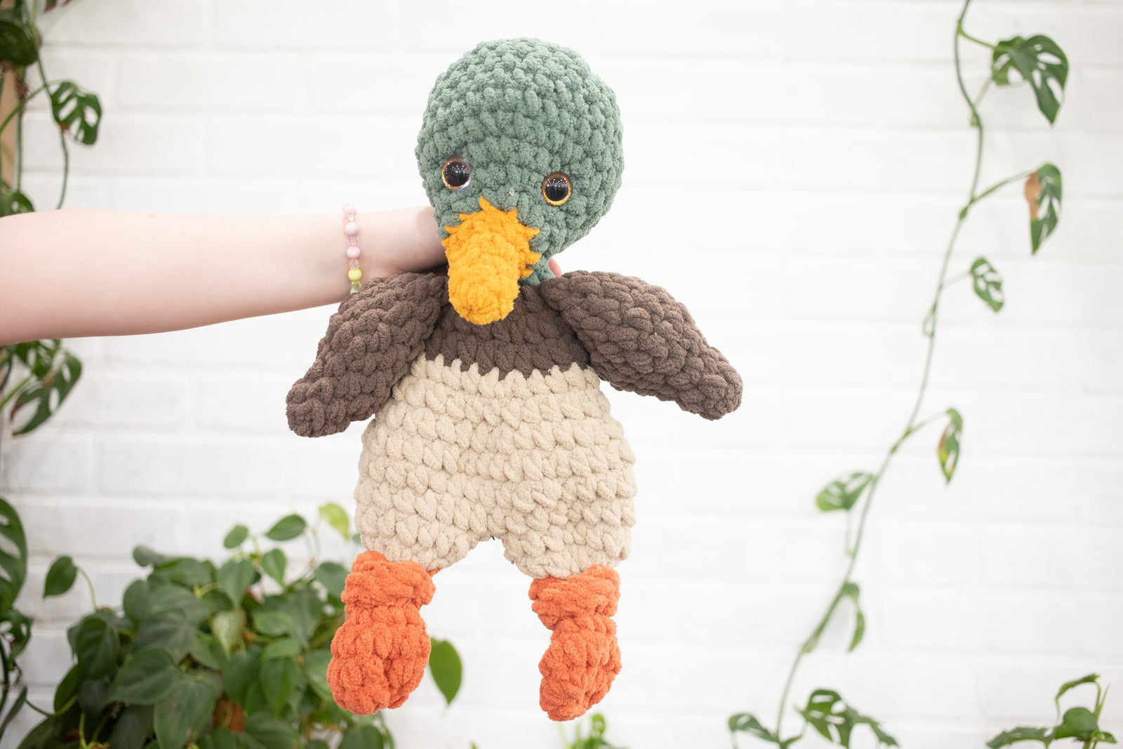 Duck Lovey, Mallard Duck Stuffed Animal, Crochet Duckie Snuggler
