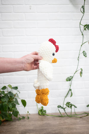 Crochet Chick Lovey, Crochet Stuffed Animal, Amigurumi Chickie Snuggler (Copy)