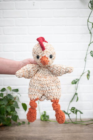 Crochet Chick Lovey, Crochet Stuffed Animal, Amigurumi Chickie Snuggler (Copy)