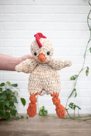Crochet Chick Lovey, Crochet Stuffed Animal, Amigurumi Chickie Snuggler (Copy)