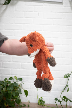 Fox Lovey, Crochet Stuffed Animal, Amigurumi Fox Snuggler