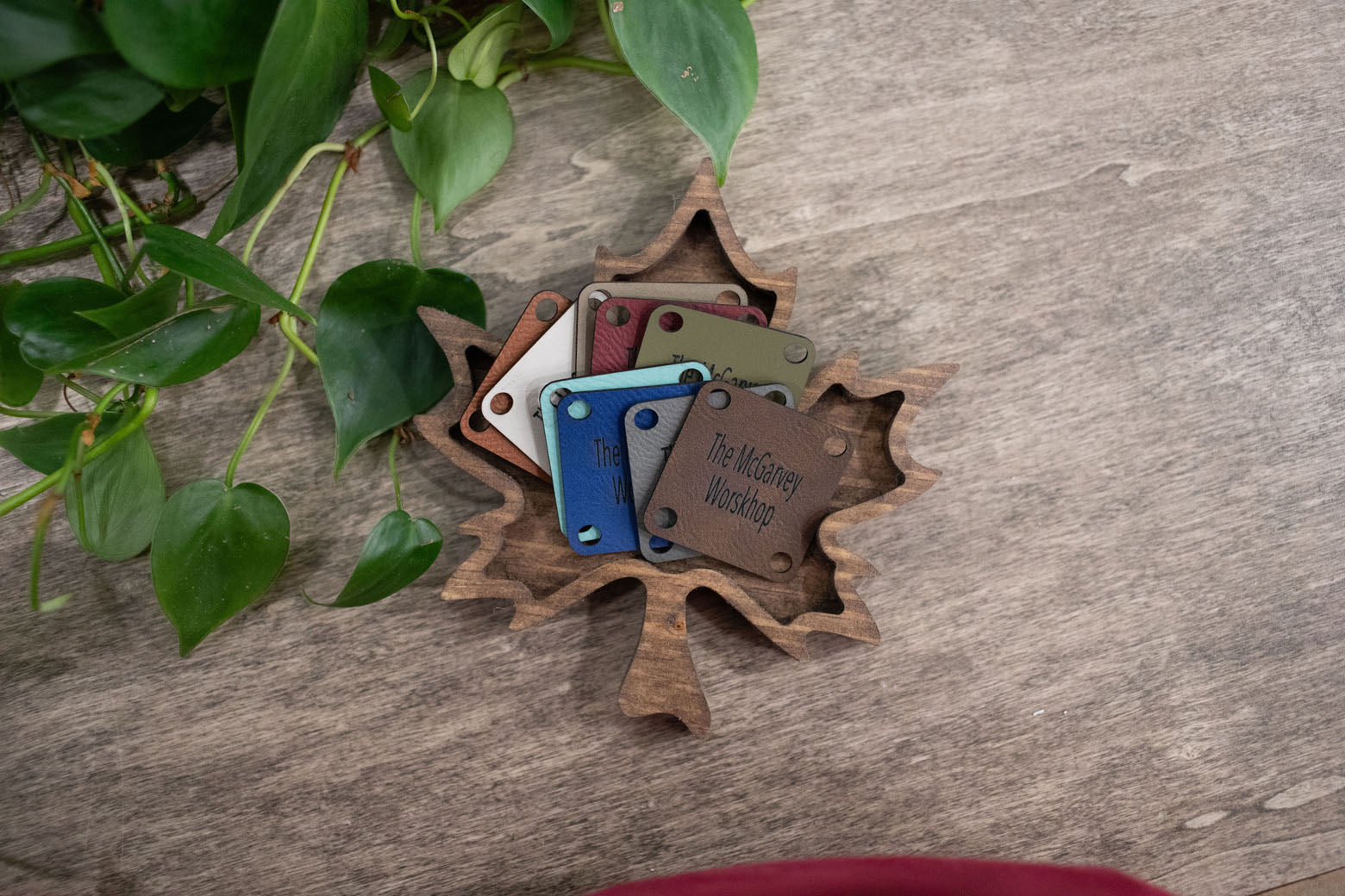 Square Custom Faux Leather Tags for Knitting and Crochet, Personalized Labels for Handmade Items, No Sew Logo, 1.75" x 1.75"