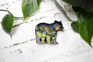 Laser Cut Bear,  Animal 3D Diorama, Handmade Mountain Scene, Wall Art,  Bear Animal Decor