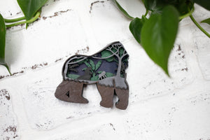 Laser Cut Gorilla,  Animal 3D Diorama, Handmade Jungle Scene, Wall Art,  Gorilla Animal Decor