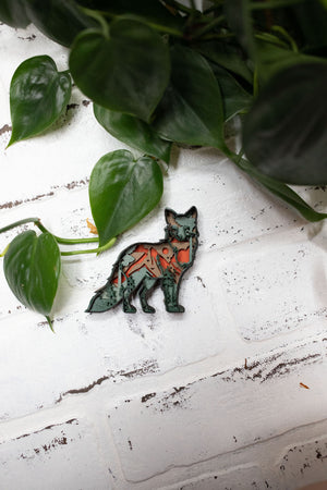 Laser Cut Fox,  Animal 3D Diorama, Handmade Forest Scene, Wall Art, Fox Animal Decor