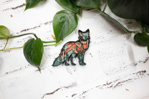 Laser Cut Fox,  Animal 3D Diorama, Handmade Forest Scene, Wall Art, Fox Animal Decor