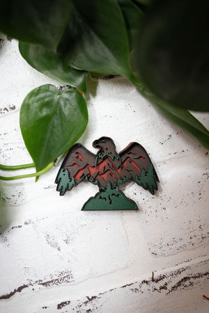 Laser Cut Eagle, Bird3D Diorama, Handmade Mountain Scene, Wall Art, Eagle Animal Decor