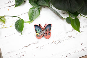 Laser Cut Butterfly, Butterfly 3D Diorama, Handmade Mountain Scene, Wall Art, Butterfly Animal Decor