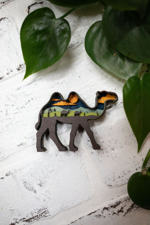 Laser Cut Camel,  Animal 3D Diorama, Handmade Dessert Scene, Camel Animal Decor