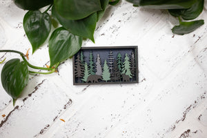 Laser Cut Bears in a Forest, Animal 3D Diorama, Handmade Forest Scene, Wall Art, Bear Animal Decor
