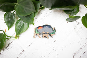 Laser Cut Buffalo, Bison 3D Diorama, Handmade American Plains Scene, Buffalo Animal Decor