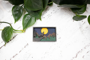 Laser Cut Howling Wolf in a Forest,  Handmade Forest Scene, Full Moon Wolf Animal Decor