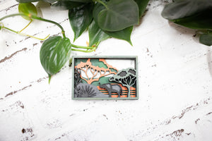 Laser Cut Elephant in a Jungle, Elephant 3D Diorama, Handmade Jungle Scene