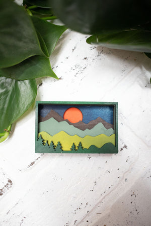 Laser Cut Nature Scene, Mountain 3D Diorama, Handmade Landscape Scene
