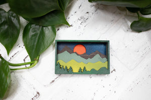Laser Cut Nature Scene, Mountain 3D Diorama, Handmade Landscape Scene