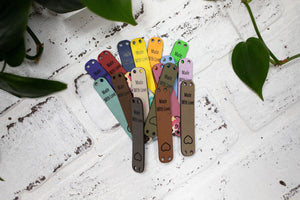Made with Love Tags, Faux Leather Labels for Handmade Items, Custom Faux Leather Tags for Knitting and Crochet, 2.5" x 0.5"