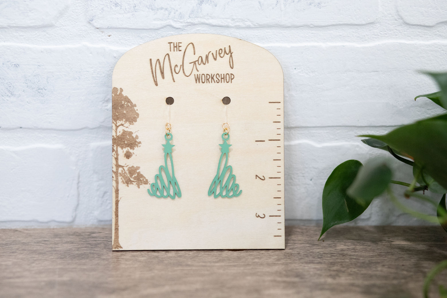 Christmas Tree Earrings, Christmas Earrings, Holiday Plastic Earrings, Hypoallergenic