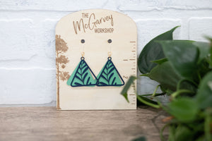 Triangle Leaf Dangle Earrings, Fall Earrings, Plastic Earrings, Hypoallergenic