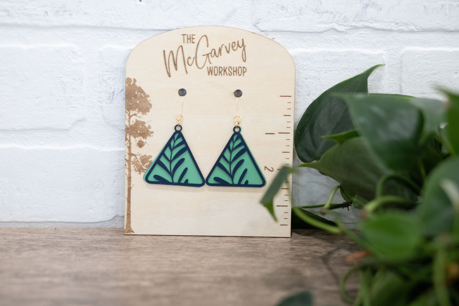 Triangle Leaf Dangle Earrings, Fall Earrings, Plastic Earrings, Hypoallergenic