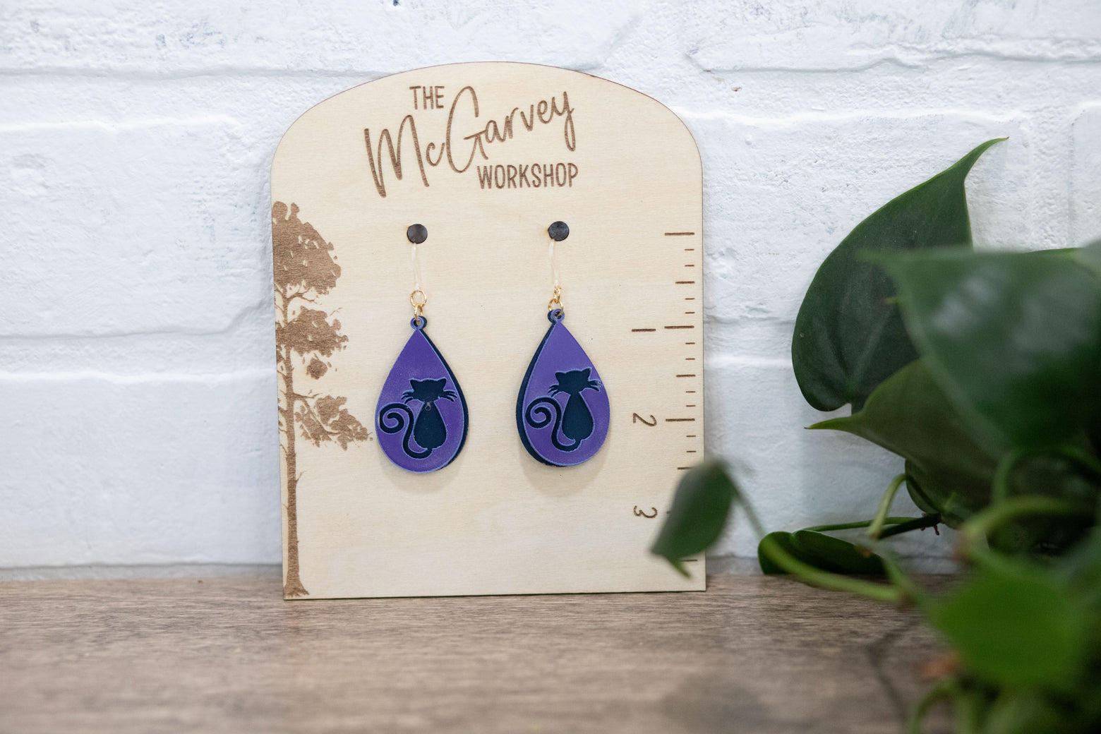 Cat Dangle Earrings, Cute Cat Earrings, Plastic Earrings, Hypoallergenic