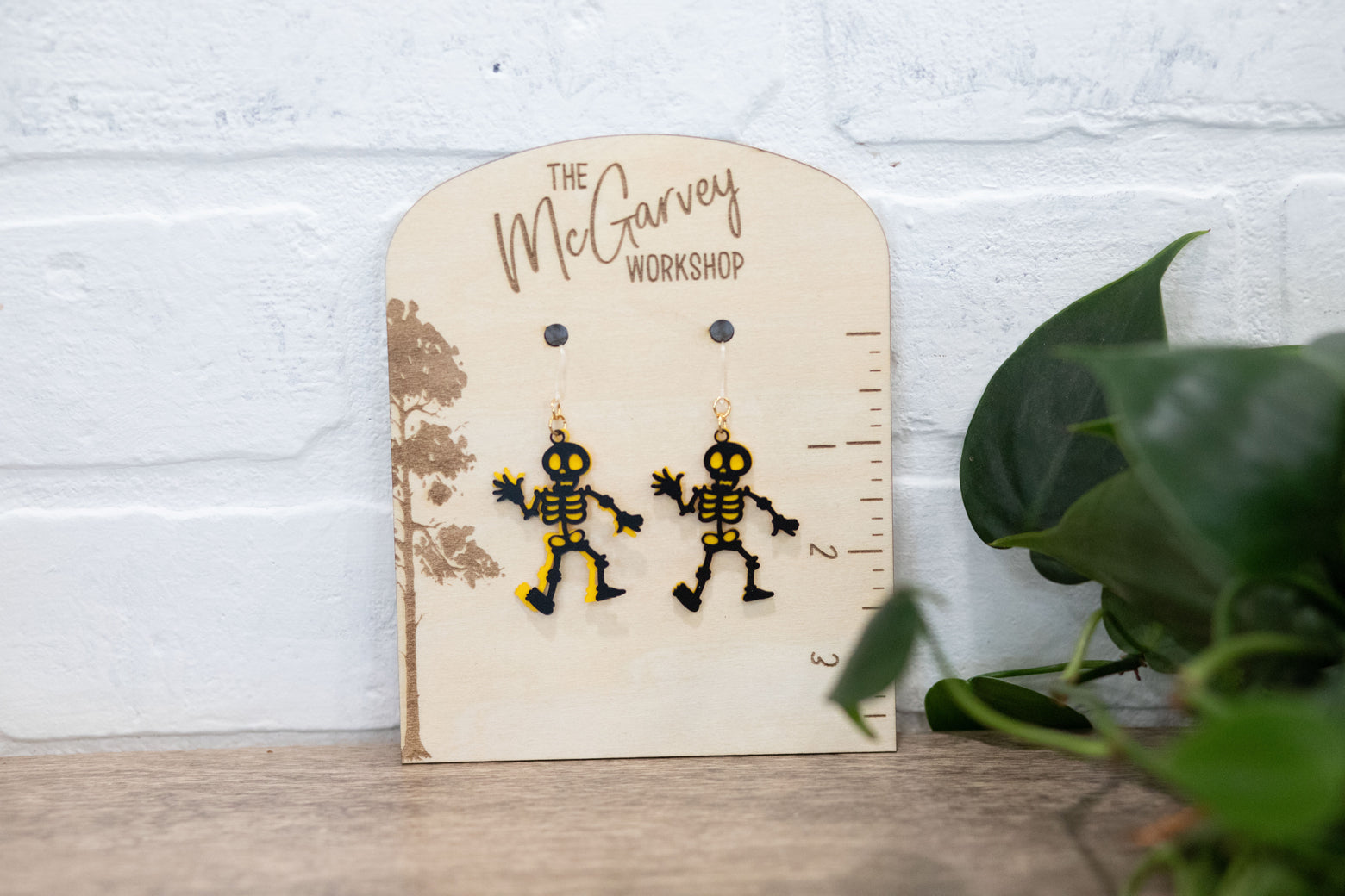 Skeleton Dangle Earrings, Halloween Earrings, Plastic Earrings, Hypoallergenic