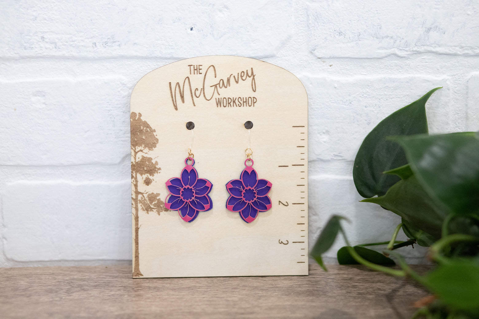 Floral Earrings, Daisy Earrings, Flower Plastic Earrings, Hypoallergenic