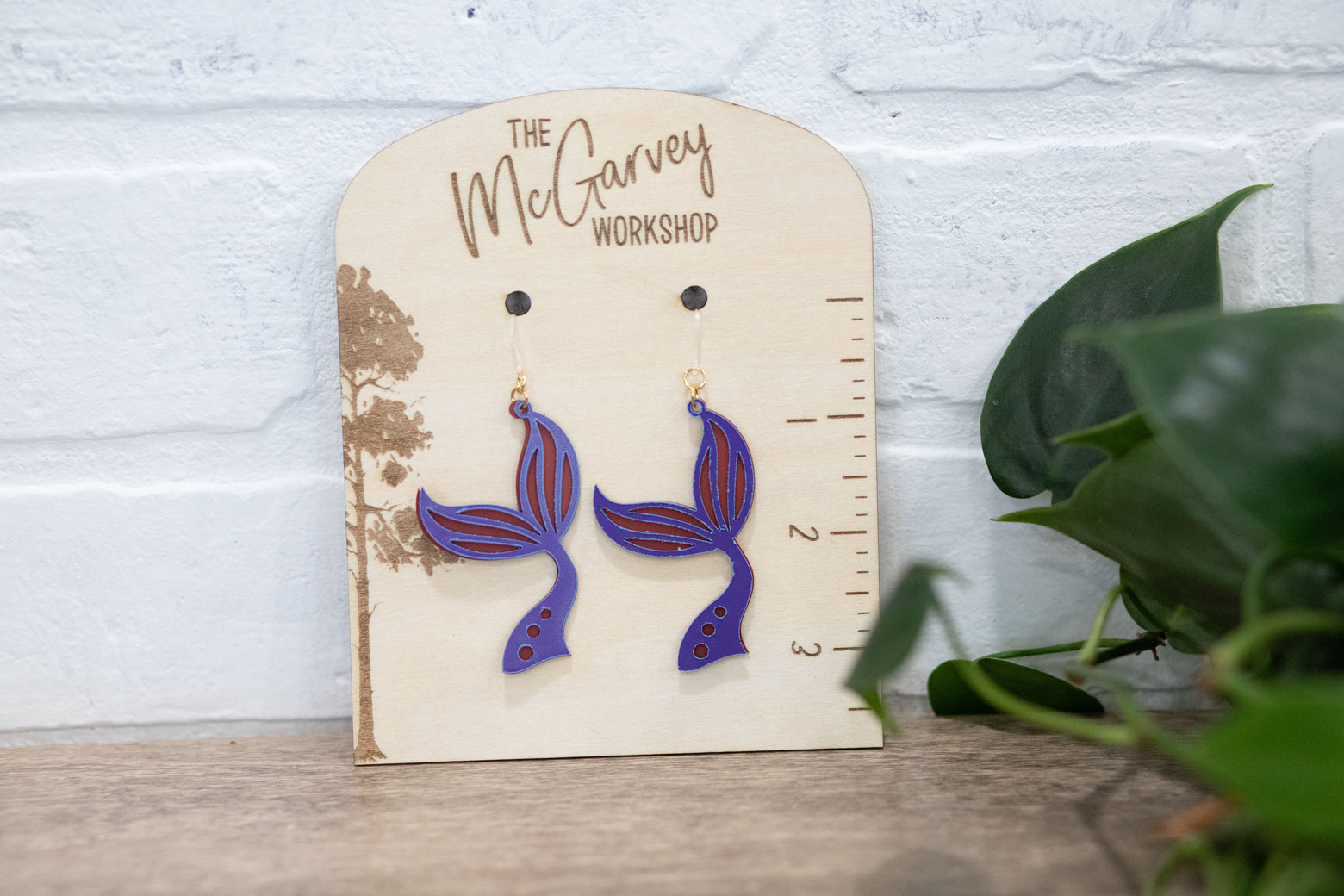 Mermaid Tail Earrings, Mermaid Earrings, Flower Plastic Earrings, Hypoallergenic