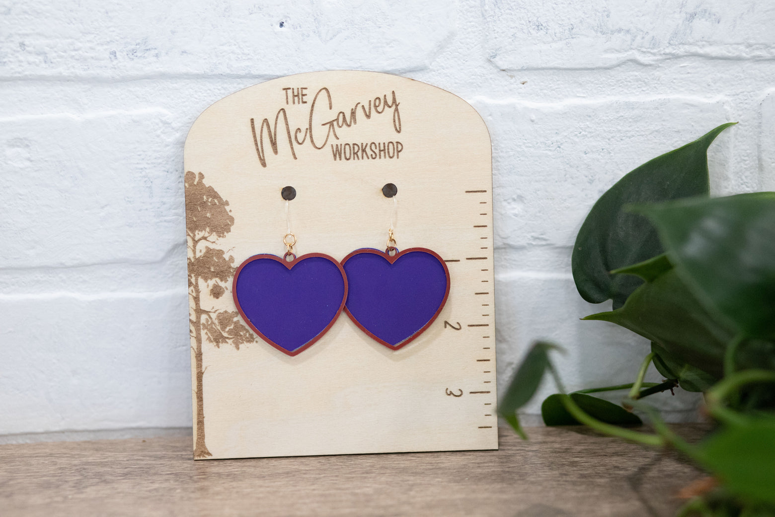 Heart Earrings, Dual Color Heart Earrings, Flower Plastic Earrings, Hypoallergenic