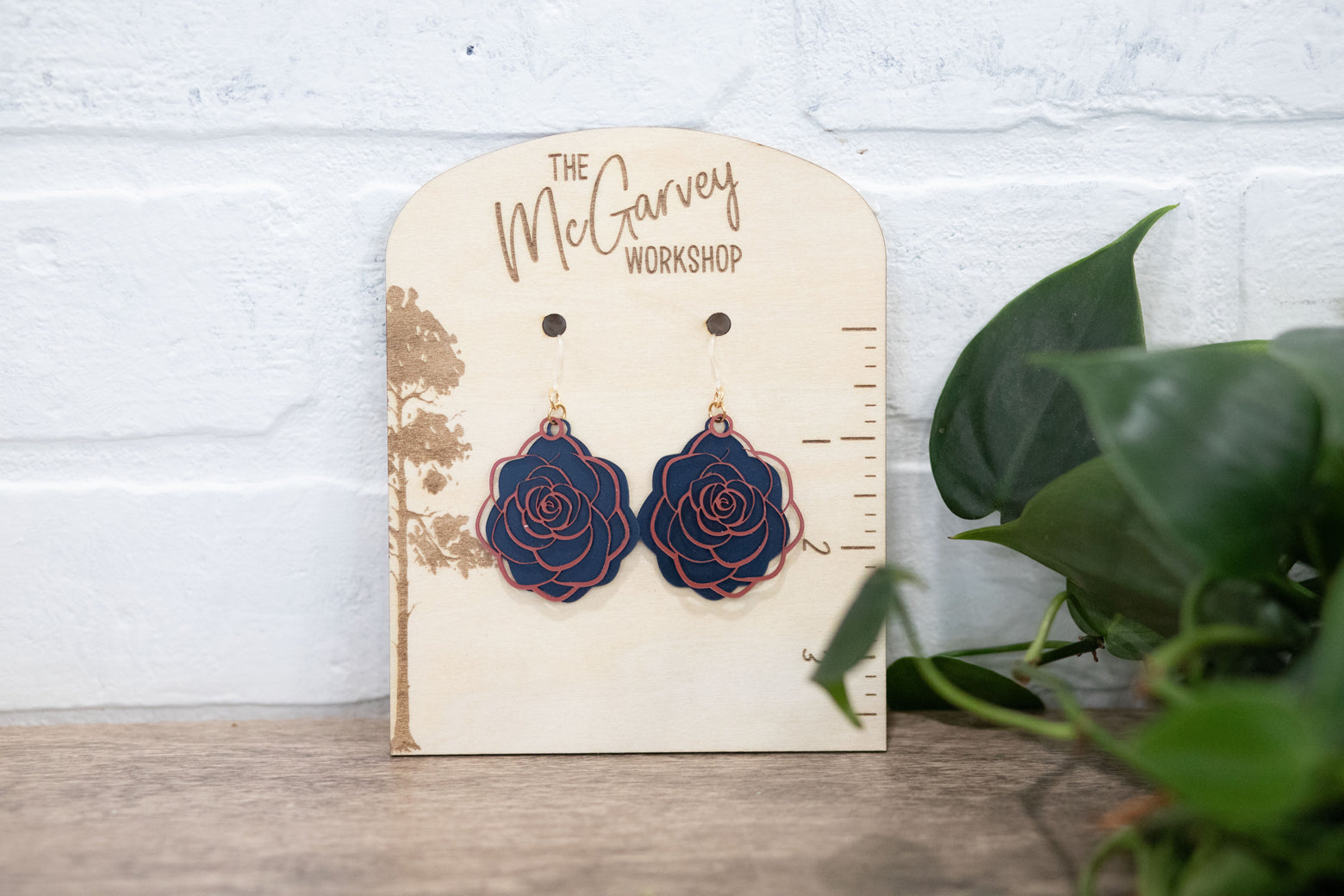 Rose Earrings, Floral Earrings, Flower Plastic Earrings, Hypoallergenic