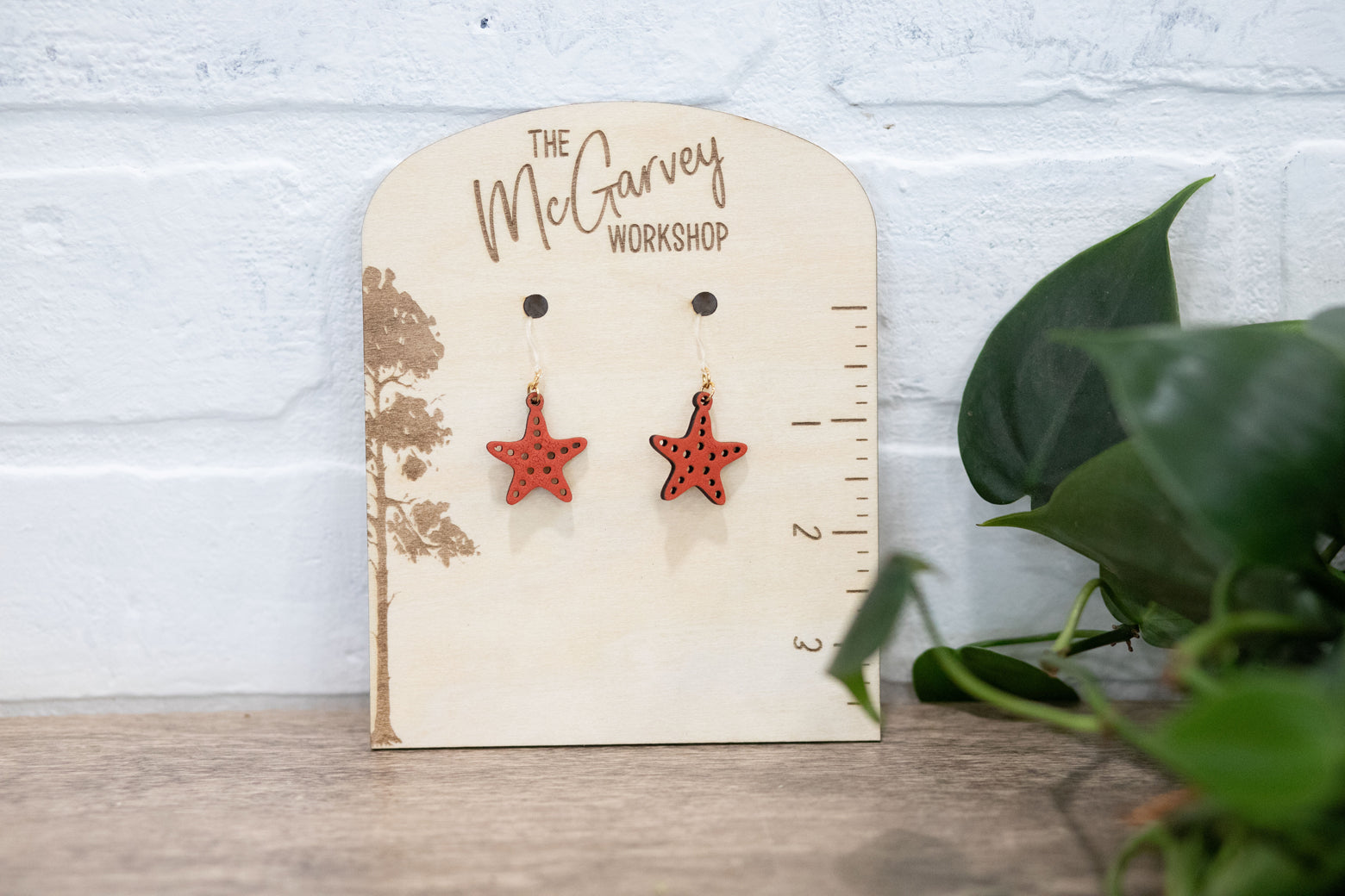 Starfish Dangle Earrings, Star Earrings,  Plastic Earrings, Hypoallergenic
