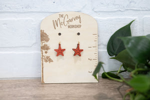 Starfish Dangle Earrings, Star Earrings,  Plastic Earrings, Hypoallergenic