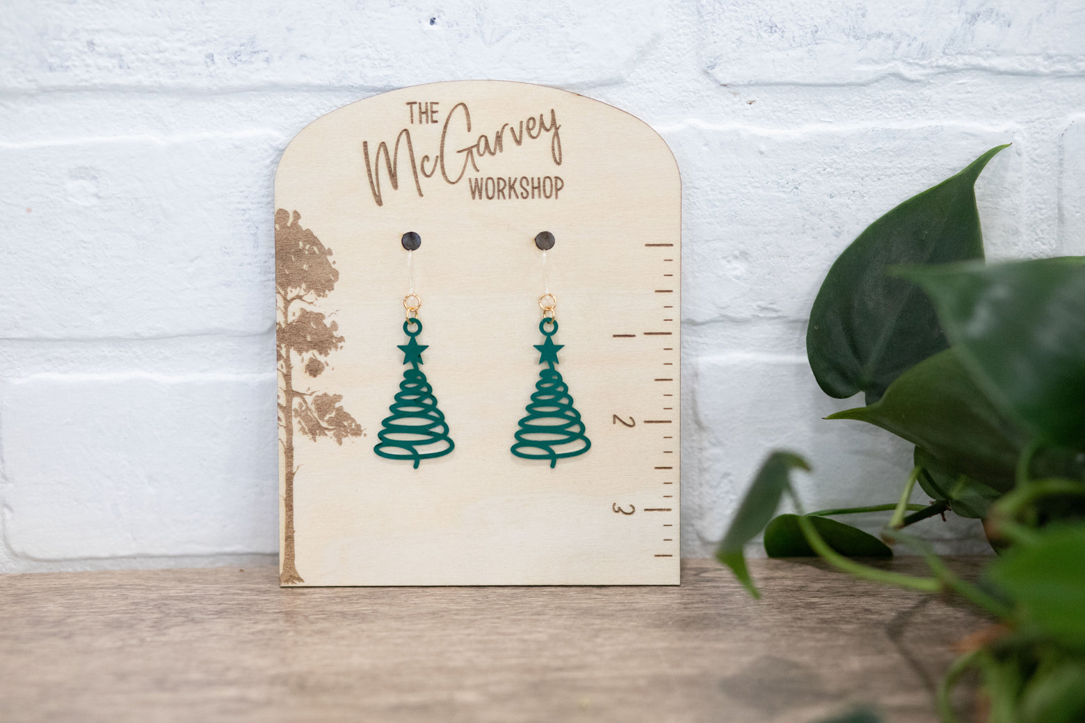 Christmas Tree Earrings, Christmas Earrings, Holiday Plastic Earrings, Hypoallergenic