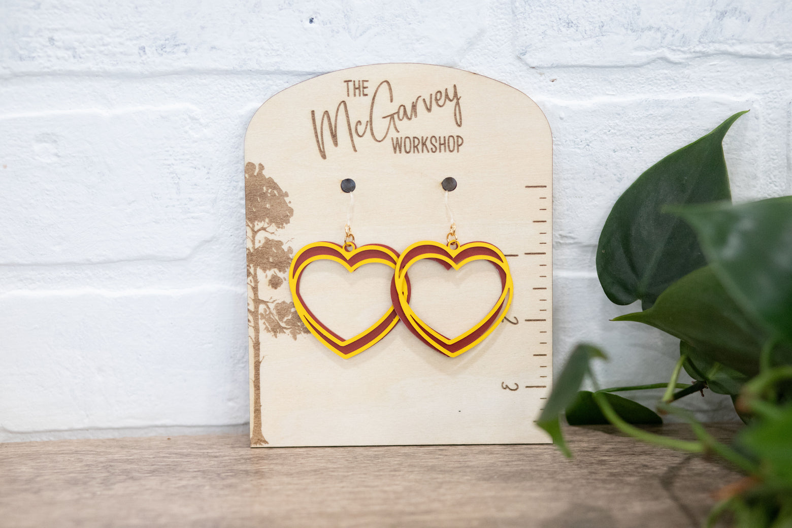 Heart Earrings, Dual Color Heart Earrings, Flower Plastic Earrings, Hypoallergenic