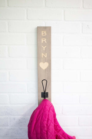 Customizable Coat Hook, Personalized Leash Holder, Engraved Backpack Hook