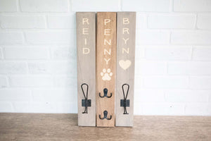 Customizable Coat Hook, Personalized Leash Holder, Engraved Backpack Hook