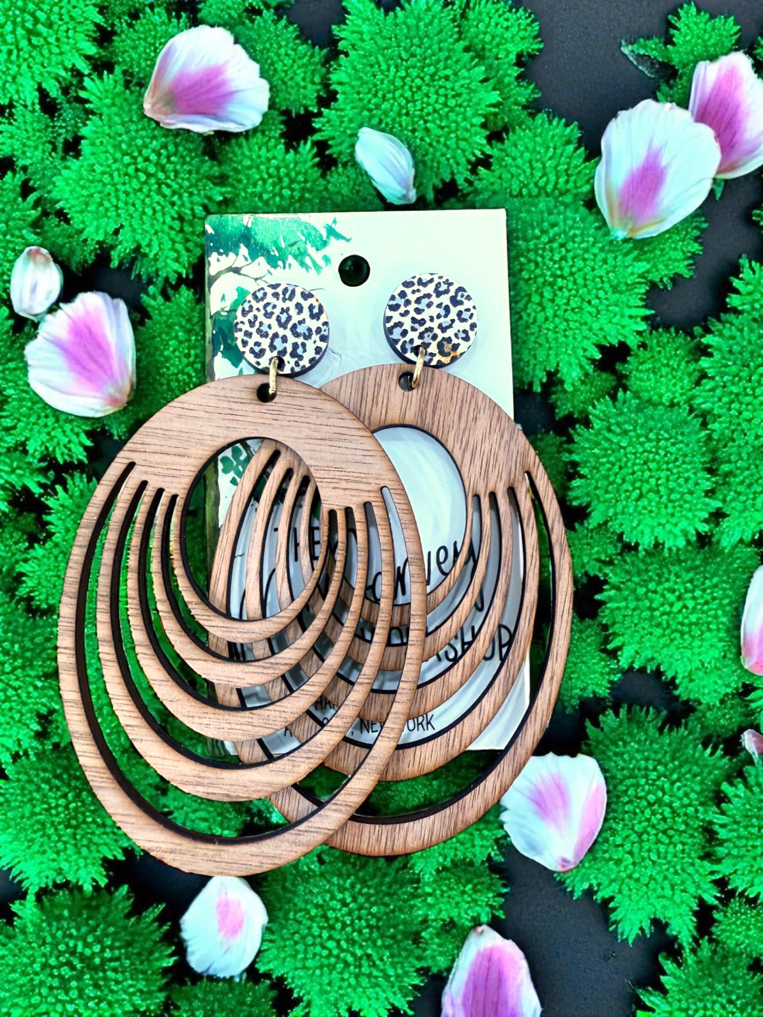 Wood Dangle Earrings, Wood Earrings, Hypoallergenic