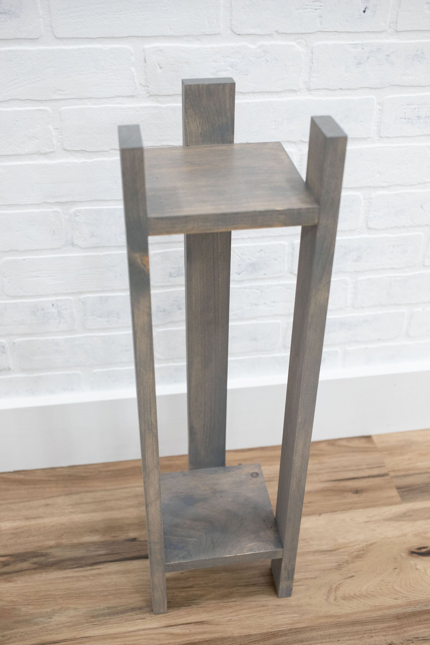 grey indoor plant stand Two Tier Plant Stand Special Walnut
