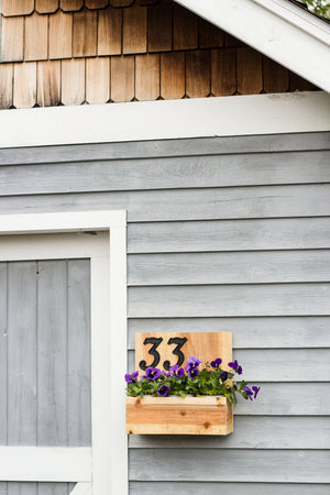 Square Address Cedar Planter Box