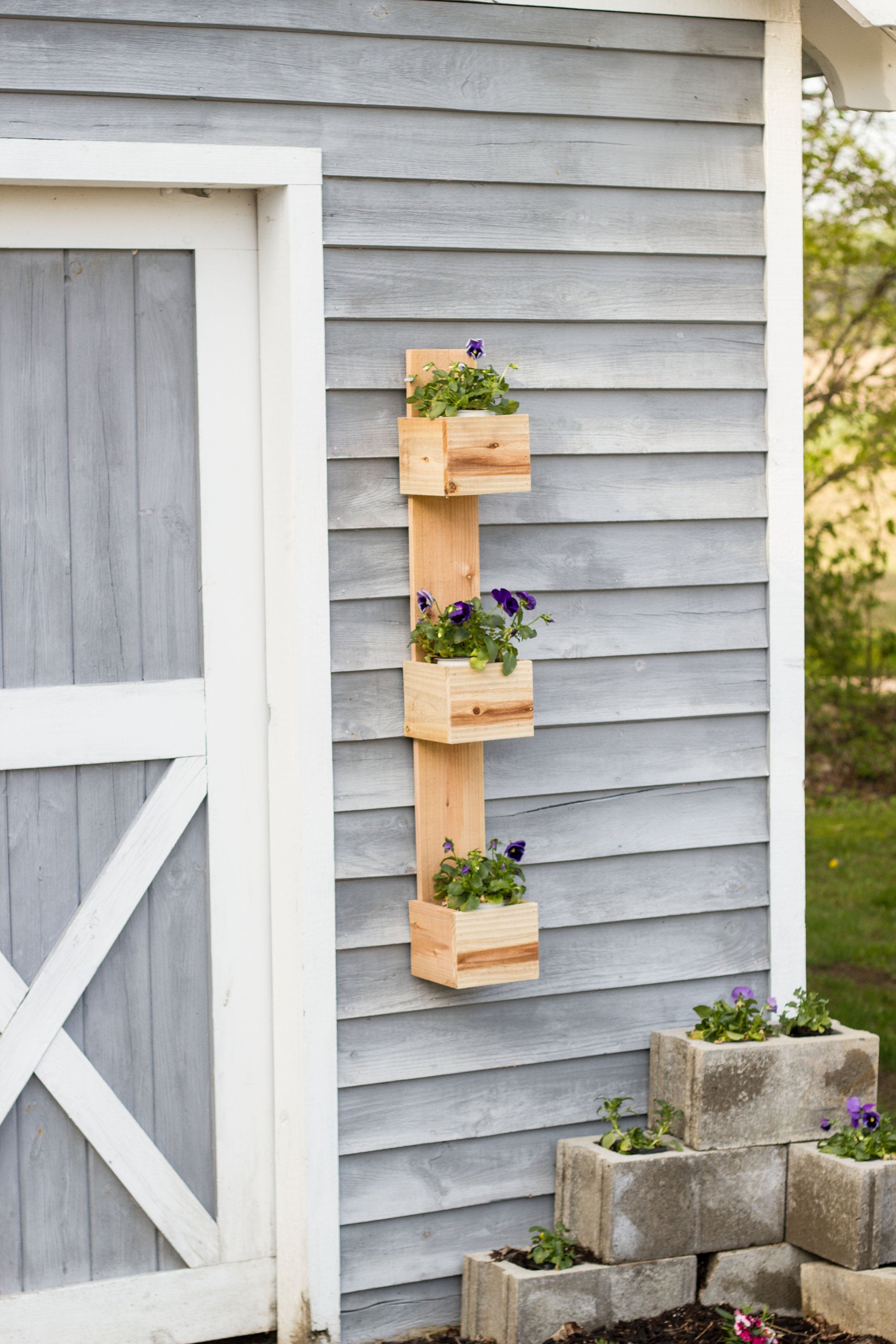 hanging box planters Hanging Cedar Planter Special Walnut